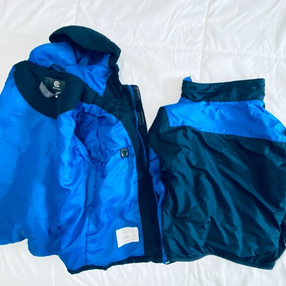 Boy's Champion 3-In-1 Sz XS (4/5) Jacket Wind/Water Resistant Blue/Black EUC - Picture 3 of 6